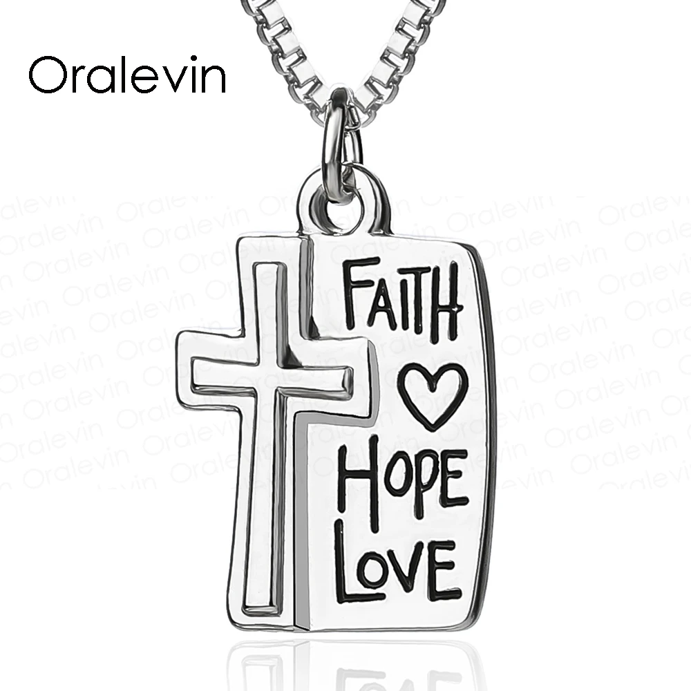 Ожерелье с подвеской в виде креста Faith Hope Love # LN1366|Ожерелья подвеской| |