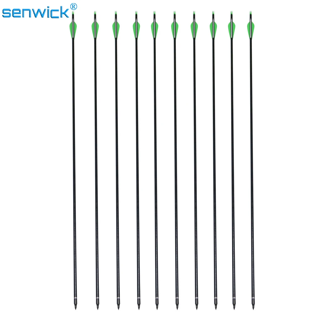 Senwick 12 шт./лот 30-дюймовая стрела из стекловолокна для охоты со сменными