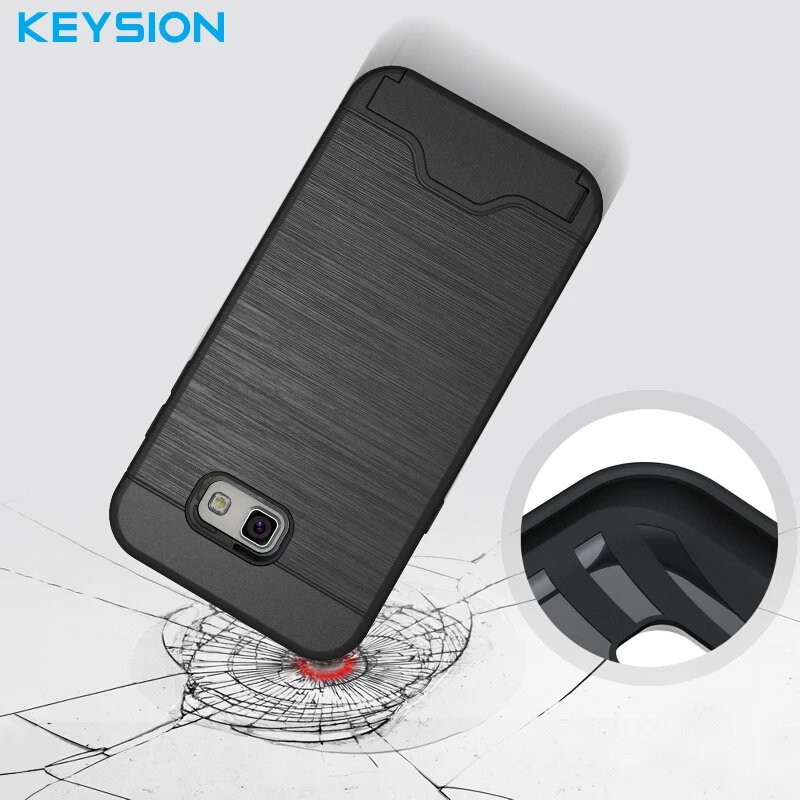 Keysion Case For Samsung Galaxy A5 2017 A520 PC + Silicone Dual Layer Brushed Drawing Texture Built in Stand Card Cover |