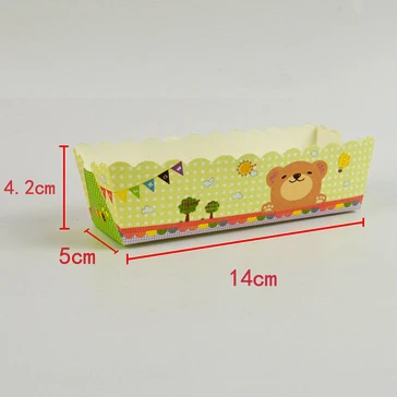 Светло-желтый 200 шт Прямоугольные высокотемпературные бумажные стаканчики для торта, стаканчики для лодки, стаканчики с механизмом, оборудование для выпечки, три стиля - Цвет: Светло-желтый