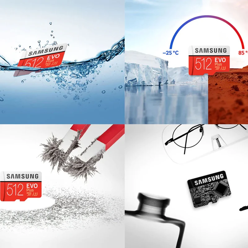 Карта памяти SAMSUNG Micro SD EVO PLUS 512 ГБ SDHC SDXC класс 10 C10 TF карты Trans Flash 4K|Карты памяти| |