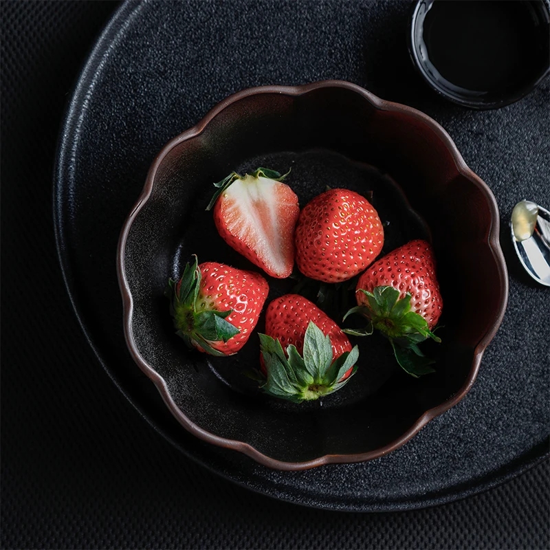 Ceramic Bowl Continental Rice Creative Black Household Glaze Color Dessert | Дом и сад