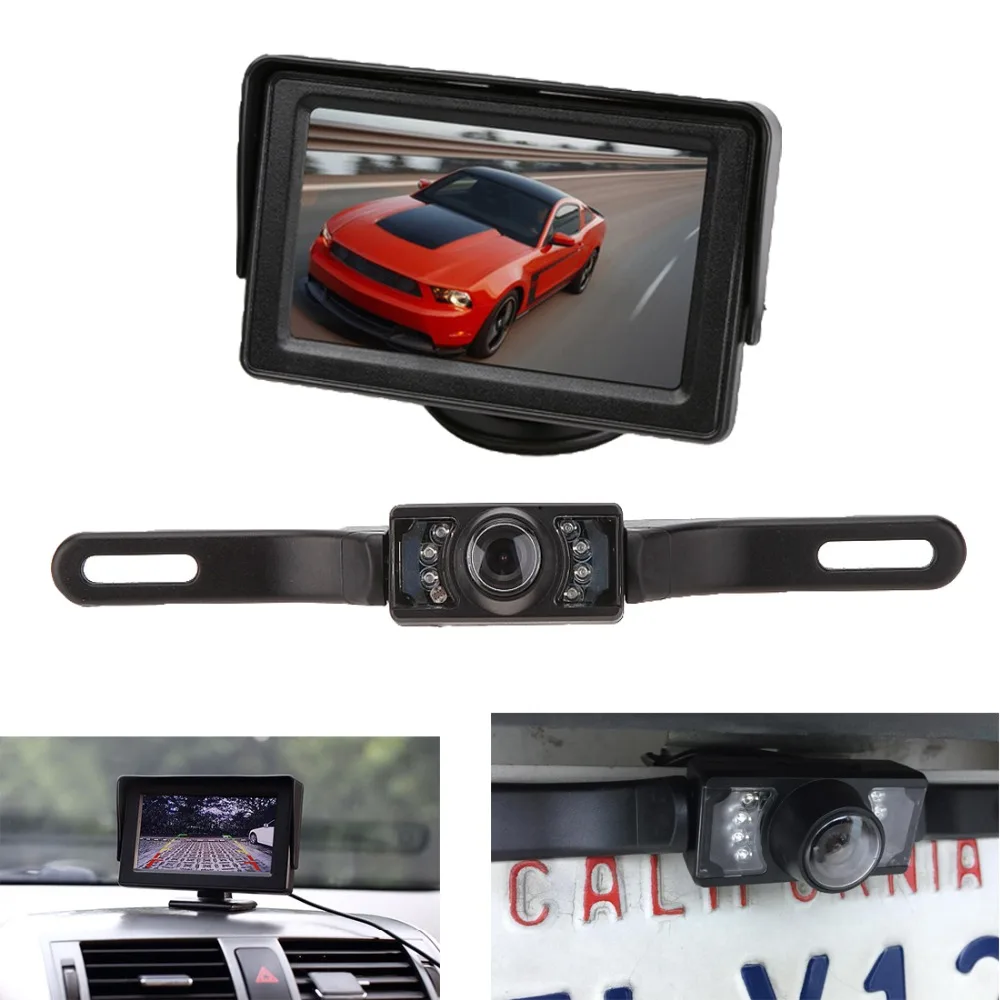 KOENBANG 4 3 дюймовый TFT lcd Автомобильный зеркальный монитор с камерой заднего вида для