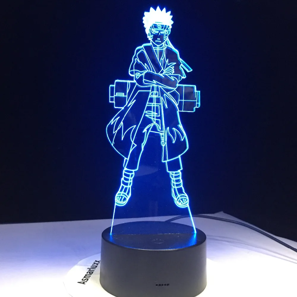 Героя аниме Наруто Аниме 3D светодиодный визуальный сенсорная кнопка Usb