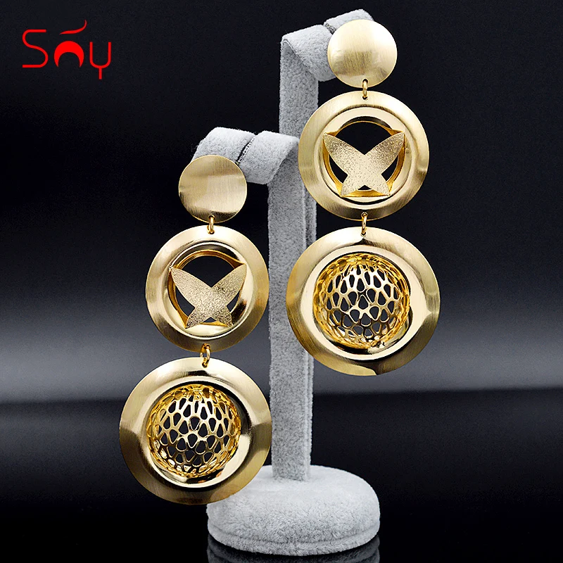 Классические большие круглые серьги Sunny Jewelry фурнитура для женщин длинные