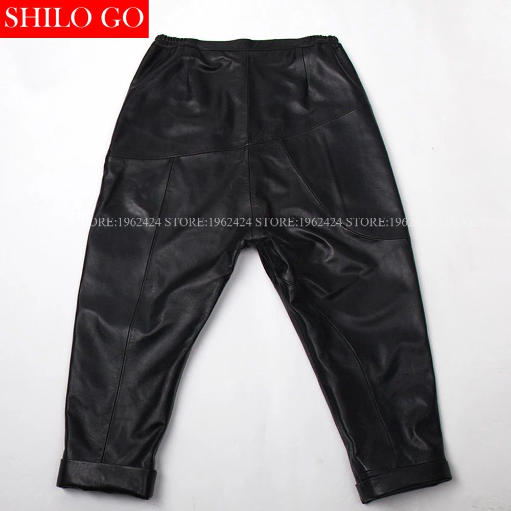 Женские свободные брюки из натуральной овчины большие размеры зимние уличные с