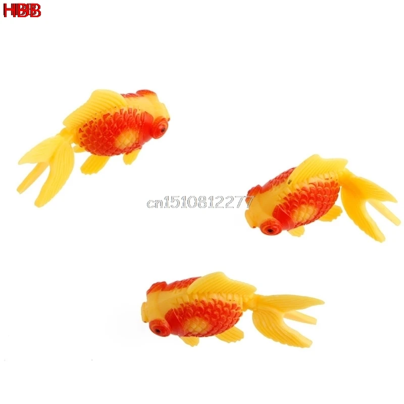 3 шт. аквариумные рыбки пластиковые плавательные золотые искусственные