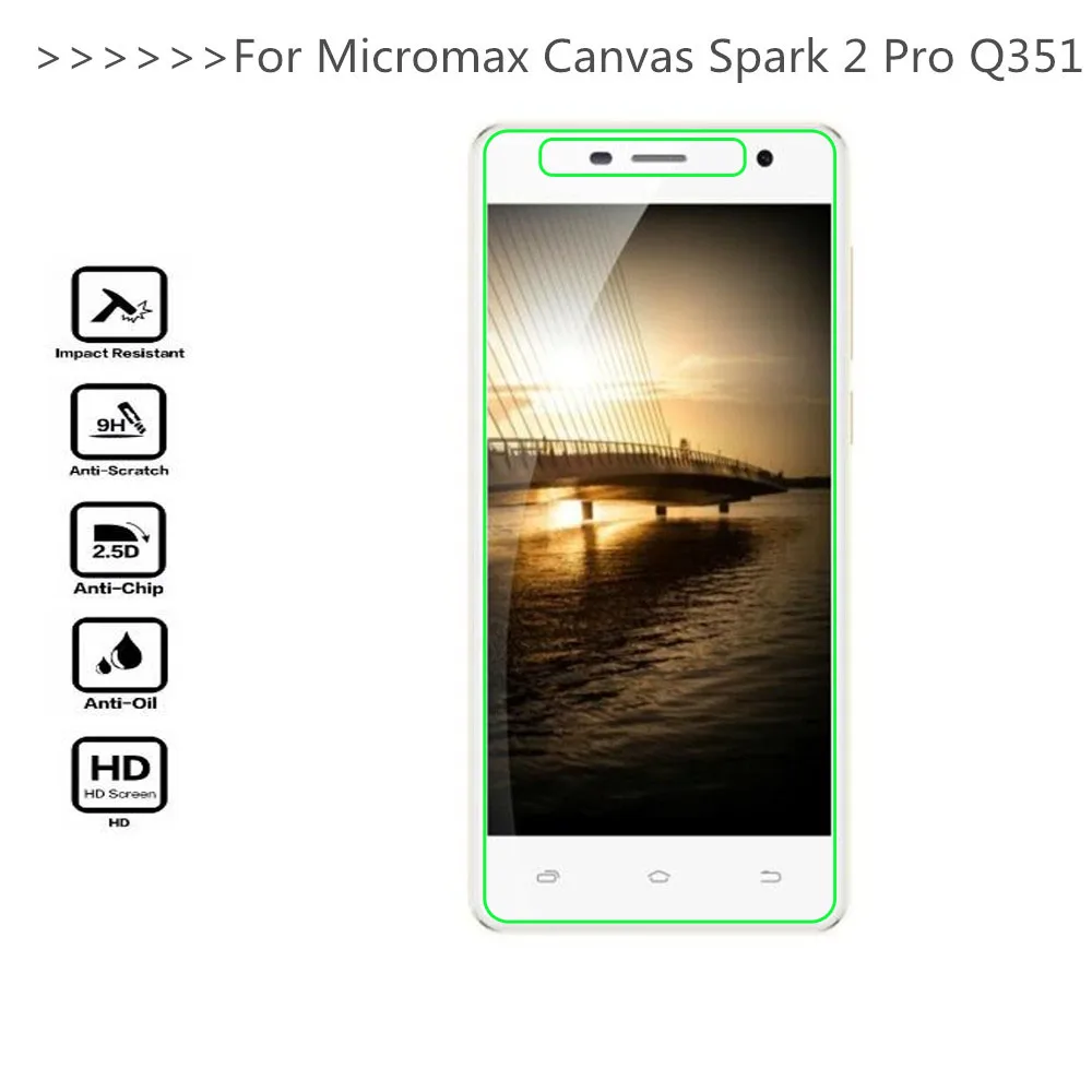 Закаленное стекло Q351 Для Micromax защита для ЖК экрана защитная стеклянная пленка