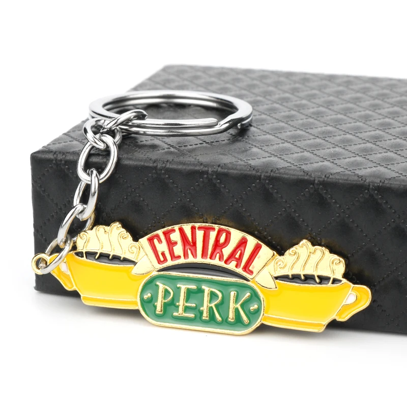 

TV Show Central Perk Coffee Time Keychain Friendship Key Chain Rings Bag Key Holder Chaveiros