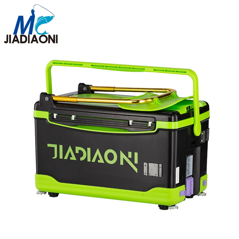 Зеленый JIADIAONI 30L 5.5kg Plastic Multifunction Fishing Tackle Boxes Portable Fishing Box Seat - Цвет: Зеленый