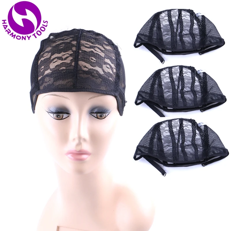 HARMONY 20 штук воздухопроницаемая сетка плетение парик шапки для изготовления парики с регулируемым ремешком(черный коричневый блонд