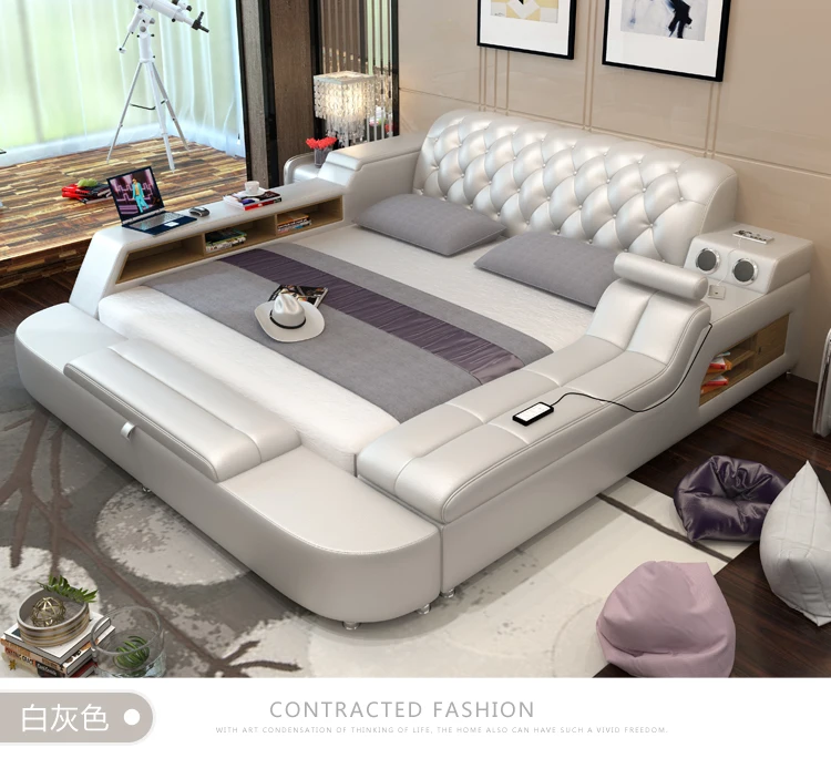 Easylife мебель для дома из натуральной кожи умная мягкая кровать многофункциональная интеллектуальная кровать