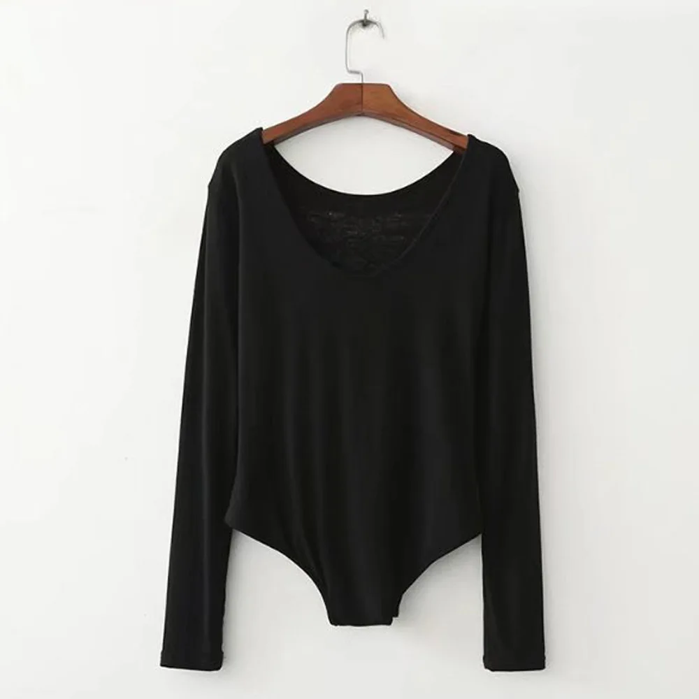 FIRSTTO сексуальный комбинезон с О-образным вырезом и принтом скелета боди длинным