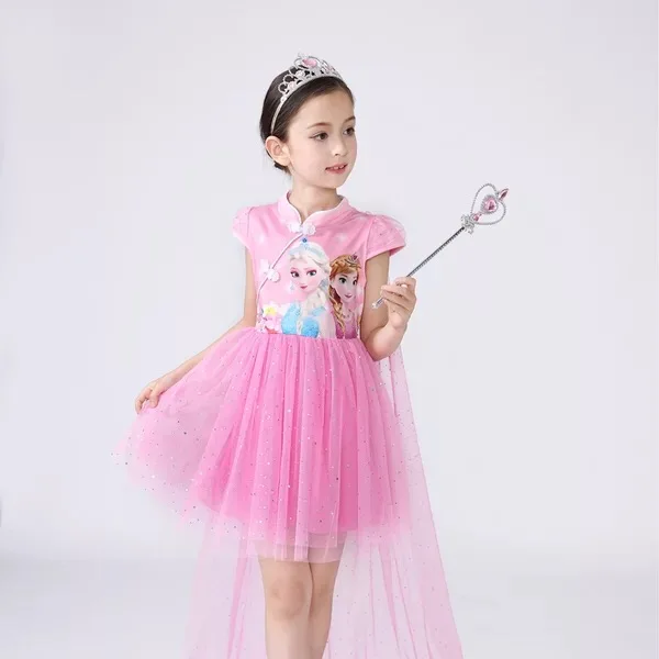 Elsa Sofia Princess dress + tail set for girls carnival Halloween costume sets | Детская одежда и обувь