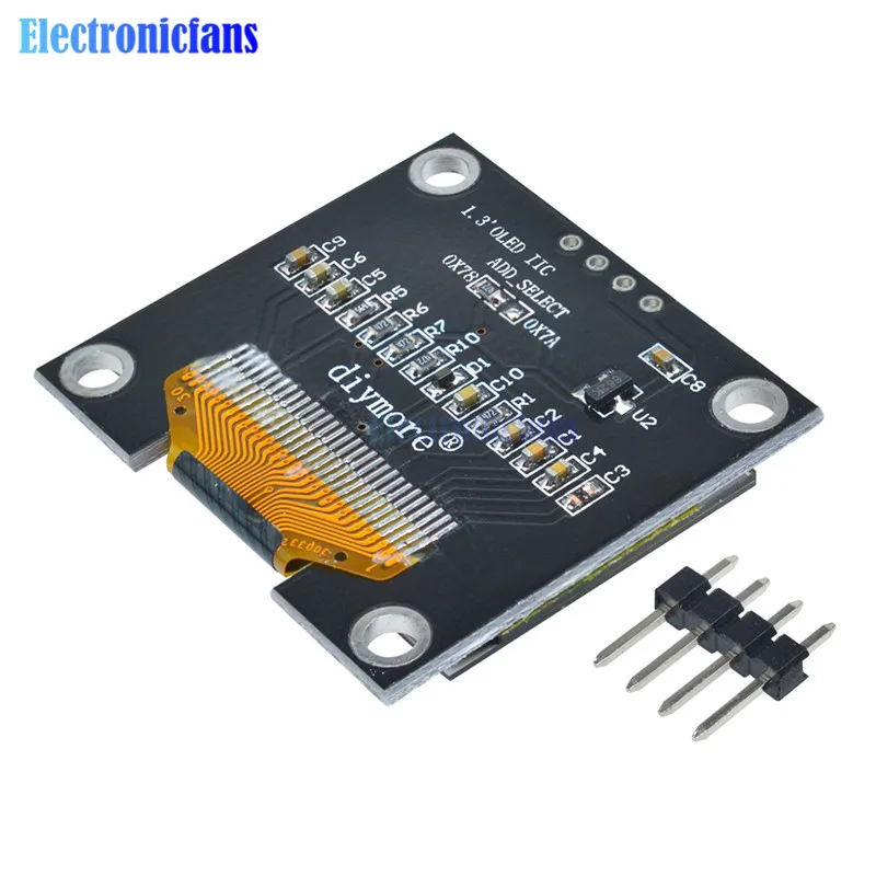 4PIN 1," 1,3 дюймов IIC IEC серийный 128x64 SSH1106 OLED ЖК-дисплей белый/синий экран модуль для Arduino 12864 плата с ЖК-экраном