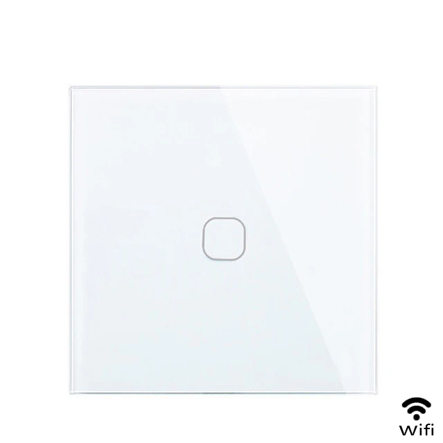WiFi White 1gang Minitiger ЕС/Великобритания wifi умный сенсорный переключатель приложение беспроводной дистанционный светильник настенный выключатель Хрустальная стеклянная панель работает с Alexa/Google Home - Цвет: WiFi White 1gang