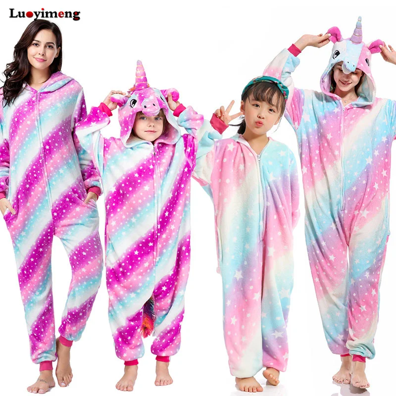 Пижама Кигуруми для женщин пижама в виде единорога унисекс пар цельный