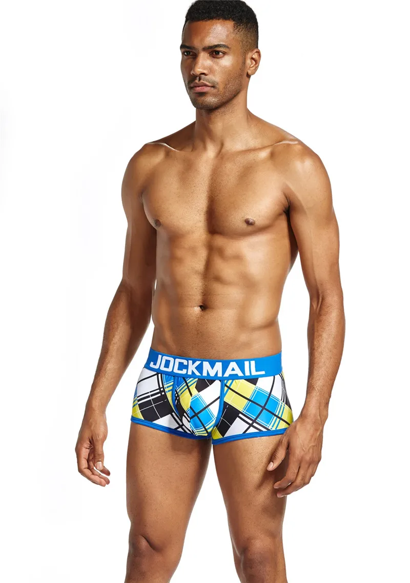 Бренд jockmail мужские трусы боксеры шорты классические клетчатые сексуальные трусы мужские трусы-боксеры marca cuecas пестрые трусы нижнее белье