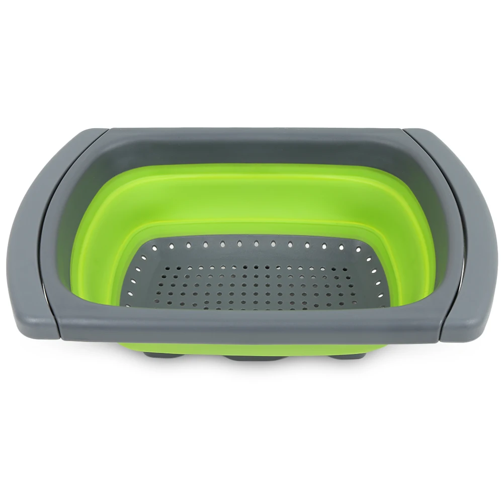 Резиновая складной крылом корзина утечка силиконовые регулируемый дуршлаг