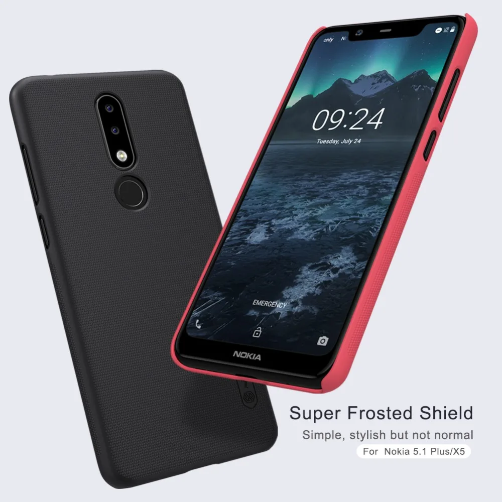 For Nokia X5 case Original NILLKIN Frosted shield Phone 5.1 plus Case + Screen protector Film |
