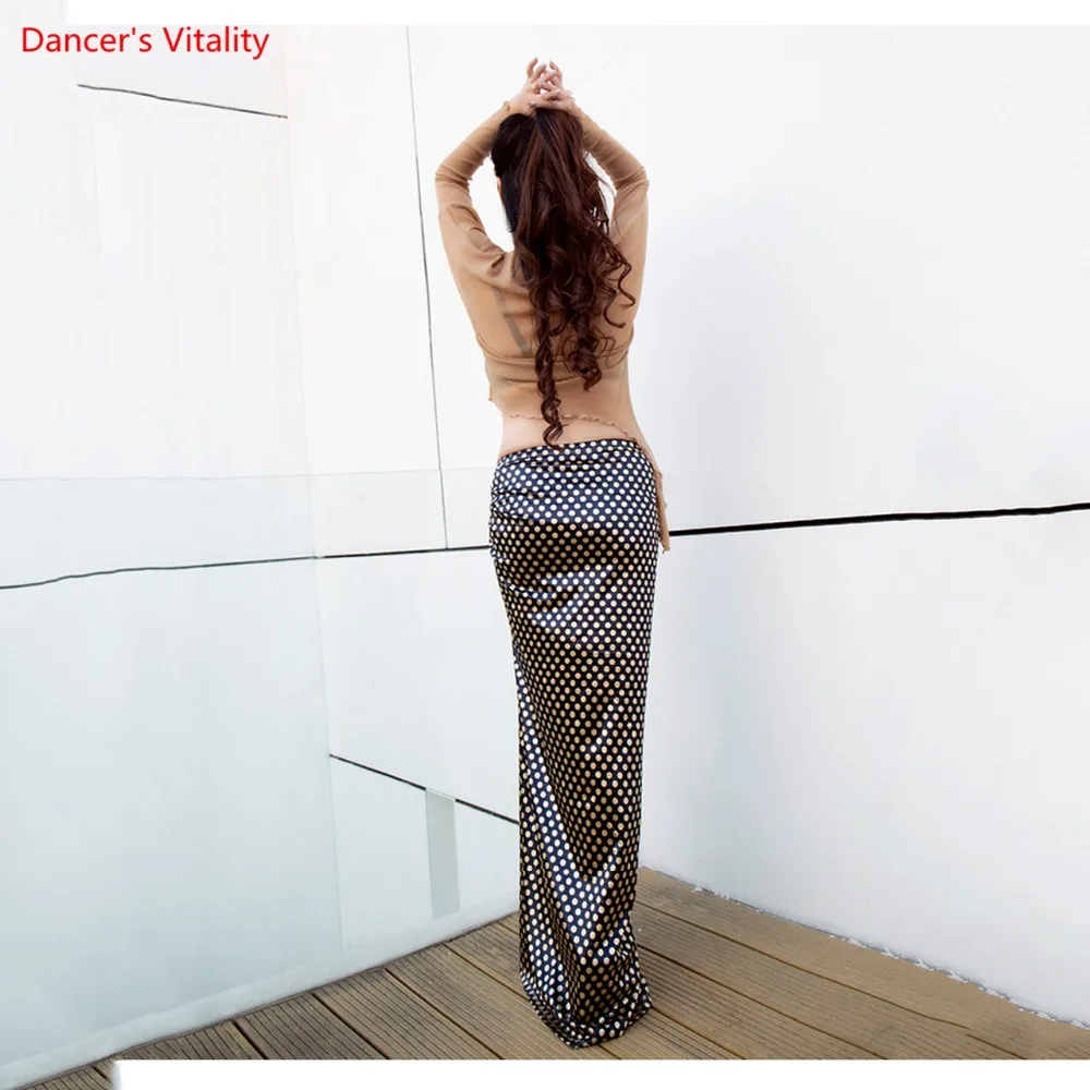 Belly Dance Практика Одежда Женская Новый Топ с Длинными Рукавами + Сплит Длинная Юбка