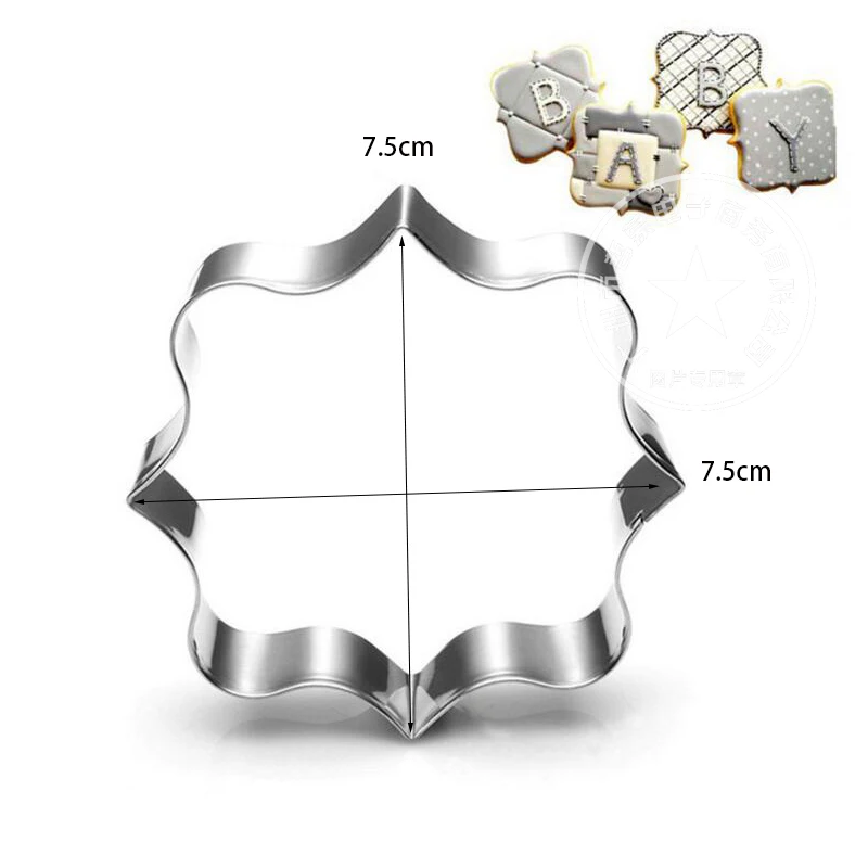 8 Designs Stainless Steel Cookie Cutter Vintage Plaque Frame Set Biscuit Mold Cake Decoration Kitchen Gadgets | Дом и сад