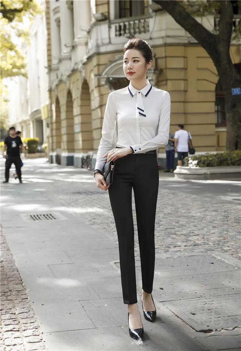 IZICFLY New Style Autumn Spring Business Ladies Uniform Pant Suits For Women Office Blazer Sets 2 Pieces With Trouser