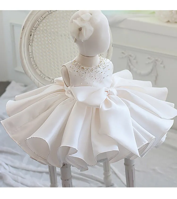 Летнее платье для малышей кружевное маленьких девочек на крестины и свадьбу