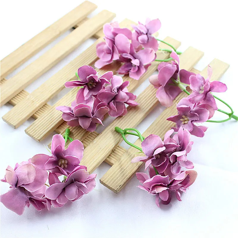 Purple red 1 шт. Ретро seda hartencia Flores Artificiais baratos Para O casamento decora carro материал DE coroa Noiva cocar flor falsifica - Цвет: Purple red