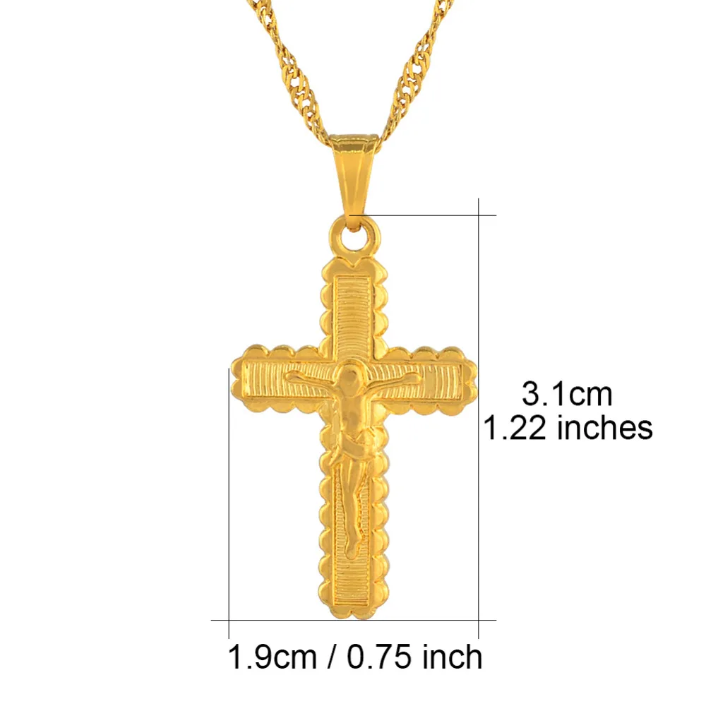 Anniyo очаровательный крестик-кулон ожерелье для женщин золотого цвета Иисус