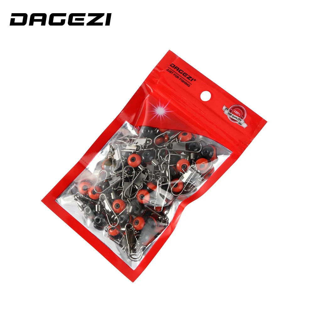 DAGEZI 50 шт./лот космические бобы рыболовный разъем Поплавковый соединитель Rolling поворотный рыболовные аксессуары рыболовные снасти инструмент