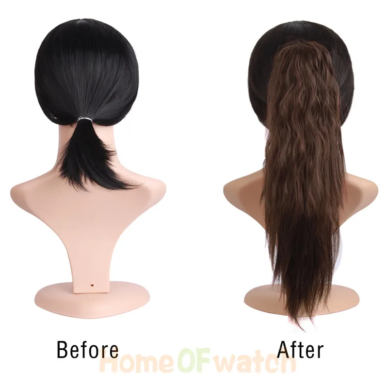 MapofBeauty длинные кудрявые 1" Коготь Конский хвост клип в один кусок конский хвост коричневый черный синтетические волосы для наращивания термостойкие волосы