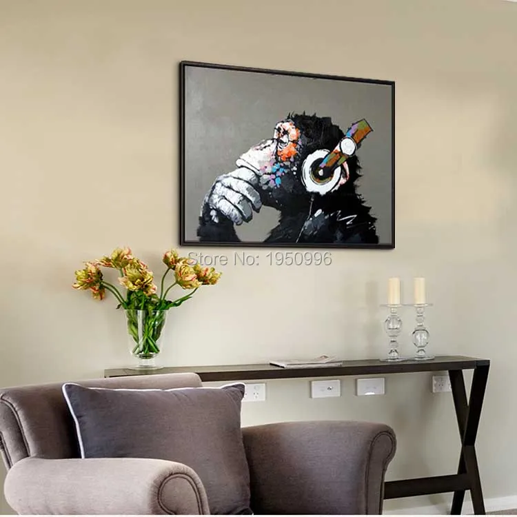 Hand Drawn The King Of Monkey Impression Figure Painting Home Hotel European Classical Abstract Decorative | Дом и сад
