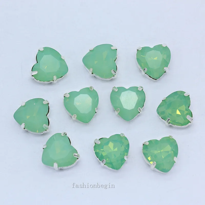 Стеклянные стразы с белым/зеленым/синим/розовым опалом 24p 8 мм 10 мм|heart shaped crystal|crystal