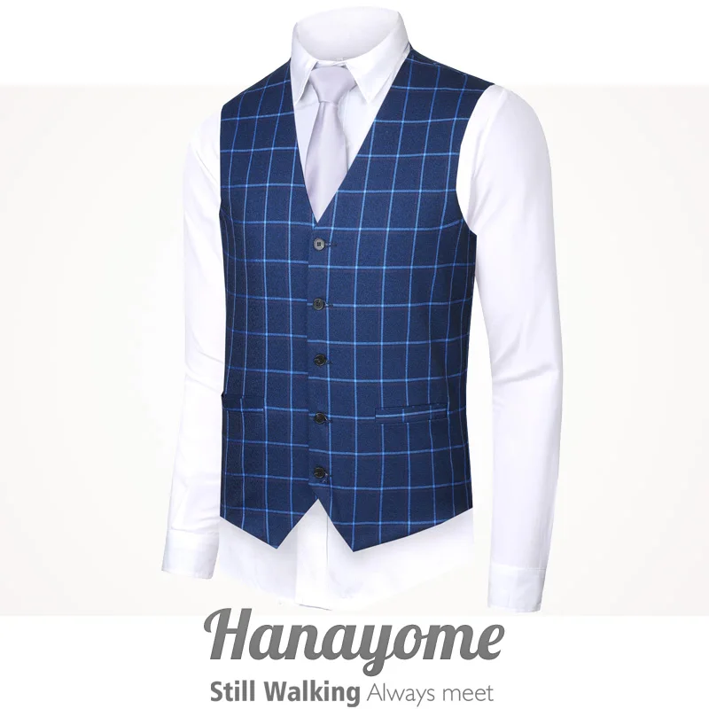 Spring &amp Autumn Men's Suit Single-breastedPlaid Vest British Wind Double Pocket Lapel Large Size Haute Couture | Мужская одежда