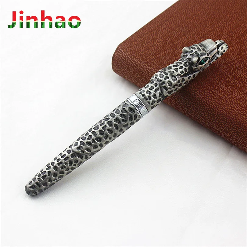 Jinhao новая роскошная авторучка Leopard Cheetah полностью Металлическая чернильная ручка художественные ручки Роскошная коллекция офисная подарочная ручка