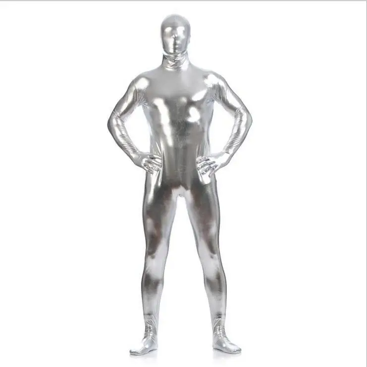 Multi Colors Shiny Fullbody Metallic Men's Tight zentai Bodysuit costume Full Body Shiny Spandex Lycra Spandex Zentai Costume