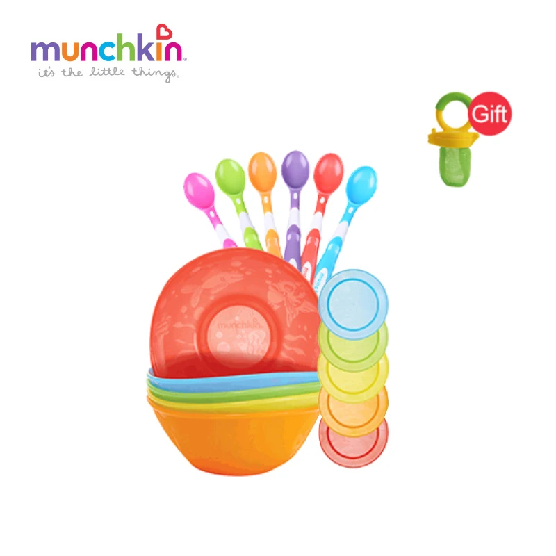 Munchkin baby Комплект для кормления 5pk Multi Plates & bowls малыши Soft Tip ложки детей 6