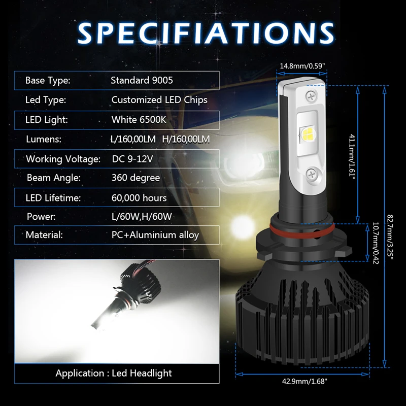 TUINCYN 9006 9005 H10 16000Lm Эфирное светодиодный автомобиль H7 H11 9012 6500K яркий белый свет авто фары с охлаждающий веер тепла HB3 HB4
