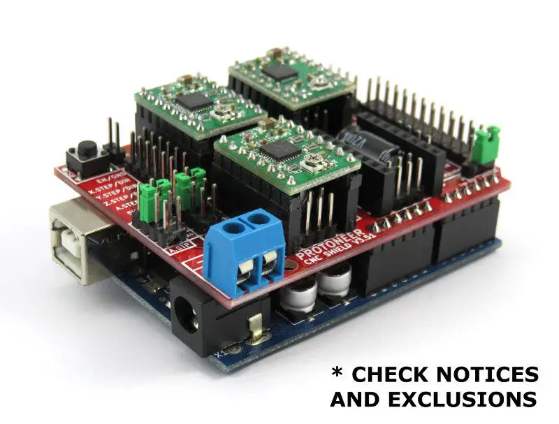 Arduino CNC Shield V3.51 - GRBL v0.9 compatible - Uses Pololu Drivers