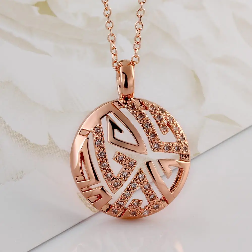 Kemstone AAA Zircon Round Pendant Fashion Jewelry Rose Gold Color Necklace Gift for Women | Украшения и аксессуары