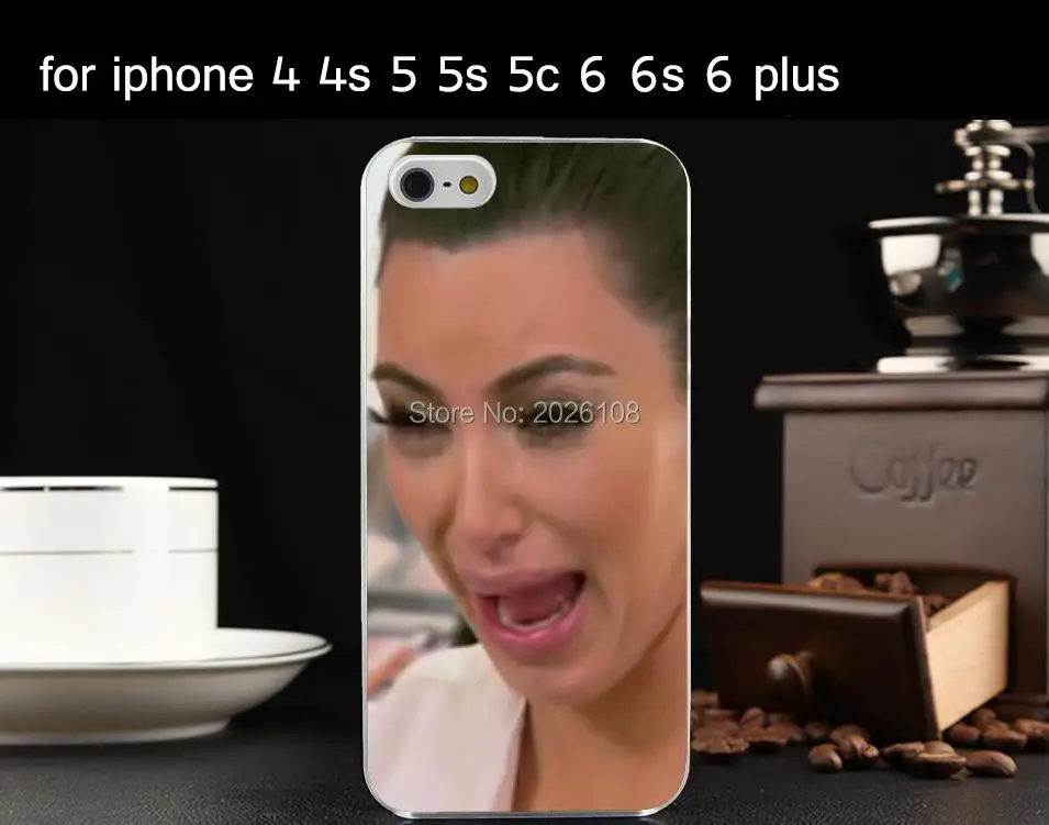 Плач Ким Кардашян Стиль Жесткий прозрачный stealth Чехол для iPhone 4 4s 5 5s 5c 6 s плюс |