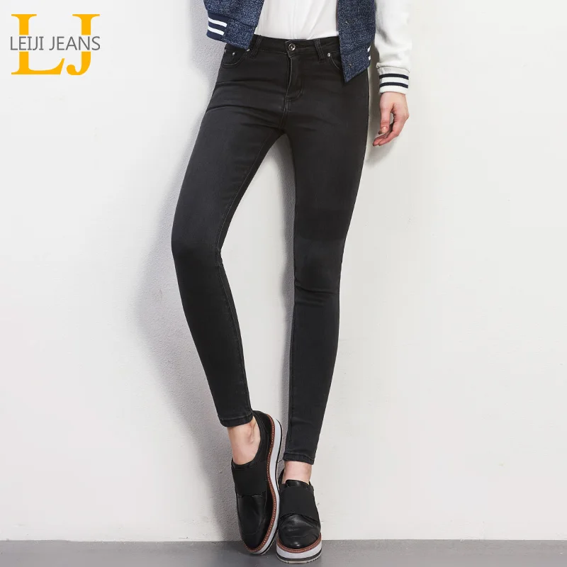 LEIJJEANS хит продаж летние размера плюс простые одноцветные средняя талия полная