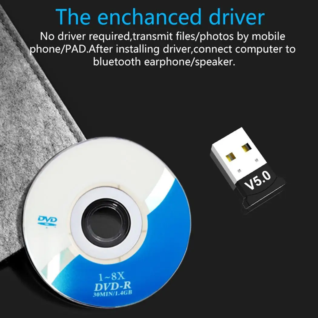 Bluetooth адаптер 5 0 без водителя аудио приемник Plug and Play для USB 10 (Мбит/с) настольный (м)