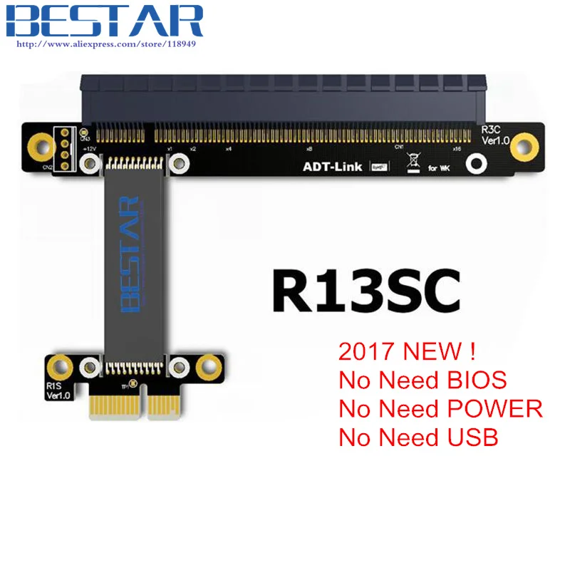 

Riser PCI-E 3.0 1x To 16x PCIe x16 x1 pci express Riser mining graphics card extension cable PCI-Express Gen3 8Gbps Low-energy