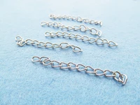 200pcs 2 silver toneantique bronze tail extender extension jewelry chain charm finding diy accessory jewellery making