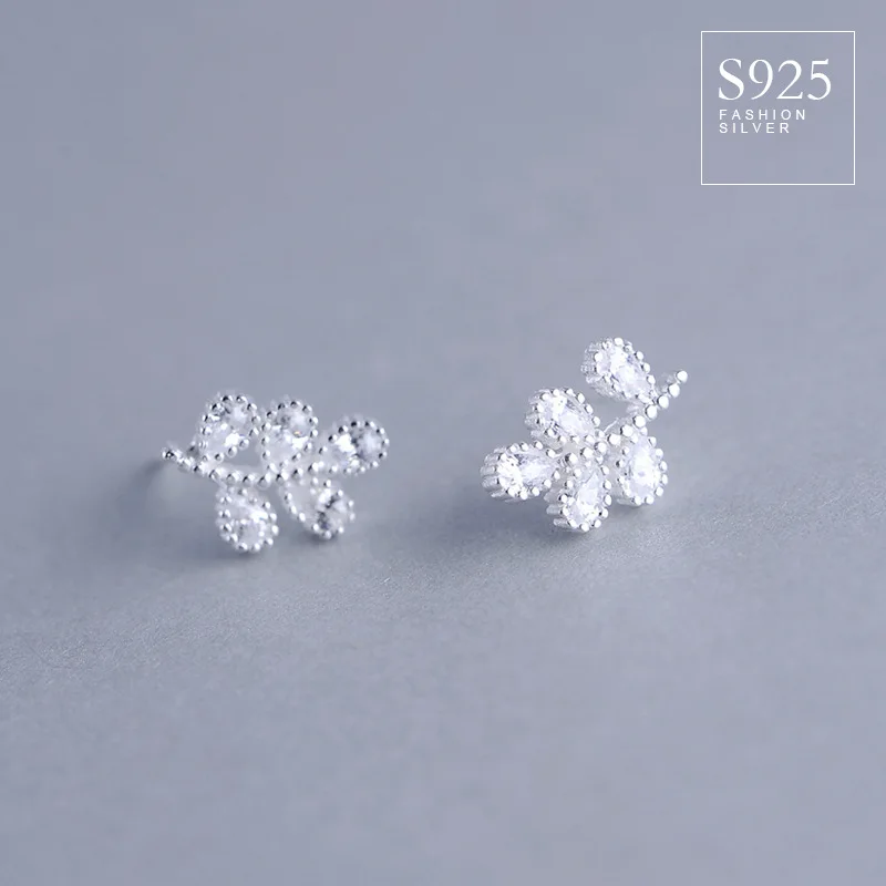 Серьги из стерлингового серебра 925 пробы корейские изысканные яркие маленькие