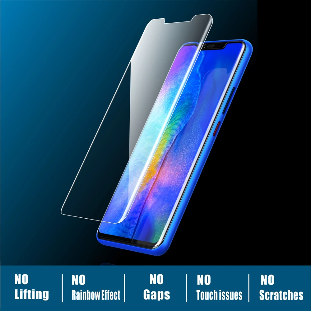 Закаленное стекло Vothoon для Huawei Mate 20 Pro 6D полностью клеящееся с изогнутыми краями
