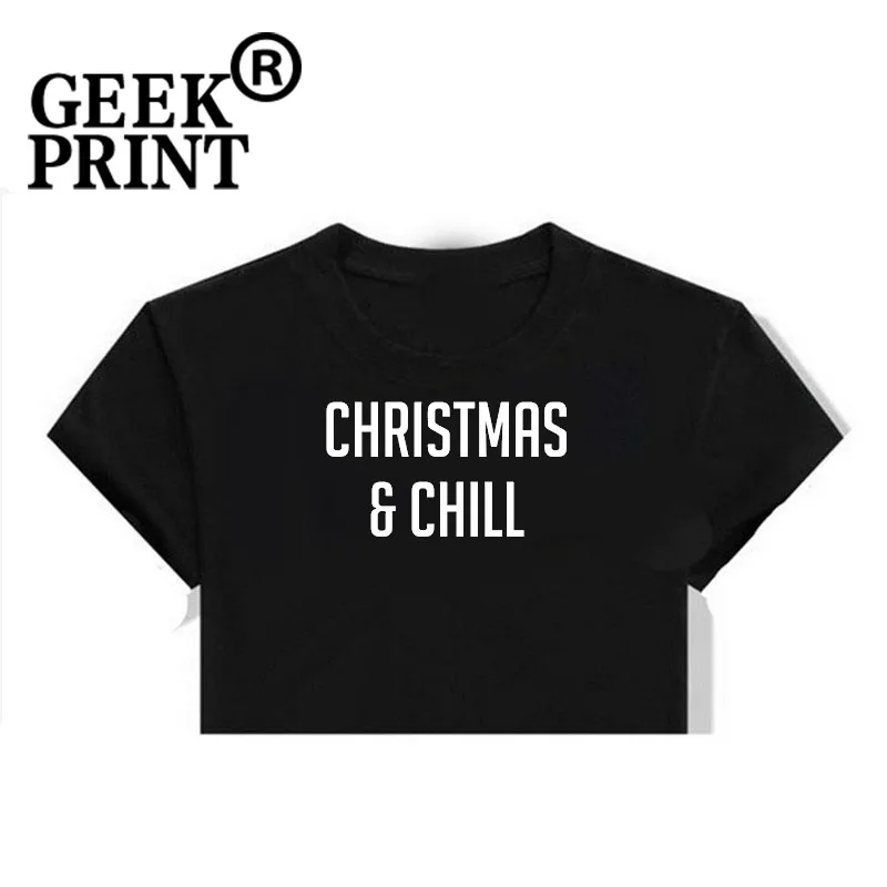 Женские топы Рождественский и холодный Забавный принт слоган футболка