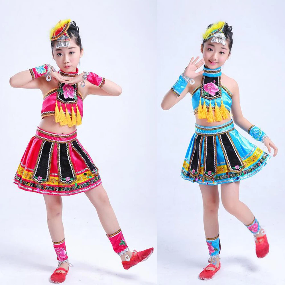 Платье для девочки украшенное блестками хмонг китайский национальный танец